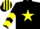 Silk - Black, Yellow star, chevrons on sleeves, striped cap