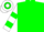 Silk - Green, Crown Emblem,  White Sleeves, Green Diamond Hoop and Cu