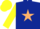 Silk - Dark Blue, Beige star, Yellow sleeves and cap