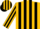Silk - Gold, black circled 'JR', black stripes on go