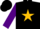 Silk - Black, black 'C' on gold star, purple sleeves, black cap
