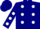 Silk - Navy Blue, White spots, White Circled 'R'