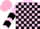 Silk - Pale Pink, Black Blocks, Black Chevrons on Sleeves, Pink Cap