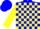 Silk - BLUE, yellow block frame, yellow blocks on sleeves, blue cap
