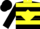 Silk - Black, Fluorescent Yellow Diamond Hoop and Collar, Two Yellow Hoops