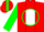 Silk - Red, White 'CR' in Green Circle, White Stripe on Green Sle