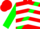 Silk - Red, Green Sash, White Chevrons on Green Sleeves, Red C