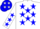 Silk - White, blue stars, green