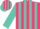 Silk - Cerise, turquoise stripes, turquoise 'SC' on sleeves, cerise