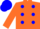 Silk - Orange, blue spots, blue cap