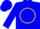 Silk - Blue, 'MOR' on Gold Circle, Gold Che