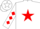 Silk - White, Red Star, Red Diamonds on Sleeves