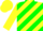 Silk - Yellow, green diagonal stripes, yellow cap