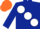 Silk - Dark Blue, large White spots, Orange cap