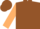 Silk - Brown, tan 'T', brown bars on tan sleeves, brown cap