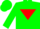 Silk - Green, red inverted triangle