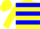 Silk - Yellow, blue hoops, blue bars on sleeve