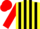 Silk - Yellow and Black stripes, Red sleeves and cap