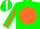 Silk - Green, White 'C' on Orange disc, Orange Stripe on White S