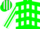 Silk - GREEN, white inverted chevrons, green band and stripes on white s