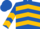 Silk - Royal blue, gold inverted chevrons, royal blue band on gold s
