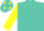 Silk - Turquoise, yellow spots, yellow 'Z', turquoise spots on yellow sleeves, turqu