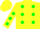 Silk - Yellow, Green spots and 'JF'