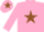 Silk - Pink, Brown star and star on cap