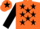 Silk - Orange, Black stars, sleeves and star on cap
