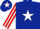 Silk - Dark Blue, White star, Red and White striped sleeves, Dark Blue cap, White star