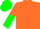 Silk - Orange, Green Belt, Orange and Green Halved Sleeves, Green Cap