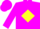 Silk - Magenta, Magenta and Black Emblem on Yellow Diamond, Yellow Diamon