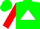 Silk - GREEN, Red 'WW' in White Triangle, Red Boxing Gloves on Slvs