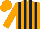 Silk - Orange and Dark Blue stripes, Orange cap