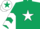 Silk - Dark Green, White star, chevrons on sleeves, White cap, Dark Green star