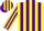 Silk - Yellow, purple 'pdq', purple side panels, yellow triangular p