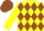 Silk - YELLOW, brown diamonds, yellow & brown cap