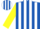 Silk - Royal blue and white stripes, yellow sleeves