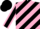 Silk - Black and Hot Pink Diagonal Stripes, Black Sleeves, Pink Seams, Black