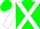 Silk - Green, White cross belts, White Triangles on Sleeves, Green