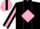 Silk - Black, pink diamond 'C', pink diamond stripe on