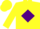 Silk - Pale yellow, purple diamond 'L' on back, purple d