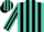 Silk - Turquoise and Black Stripes