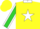 Silk - Yellow, White Star and Collar, Lime Green Sleeves, White Seams