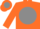 Silk - ORANGE, orange 'JM' on grey disc, gra