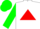 Silk - White, White 'RR' on Red Triangle, Green Sleeves and Cap