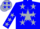 Silk - Blue, blue 'S' on silver star on back, silver stars on s
