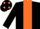 Silk - BLACK, orange panel, orange armlet, black cap, orange spots
