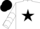 Silk - White, Black star, Black and White chevrons on sleeves, Black cap