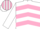 Silk - WHITE & PINK CHEVRONS, white sleeves, striped cap